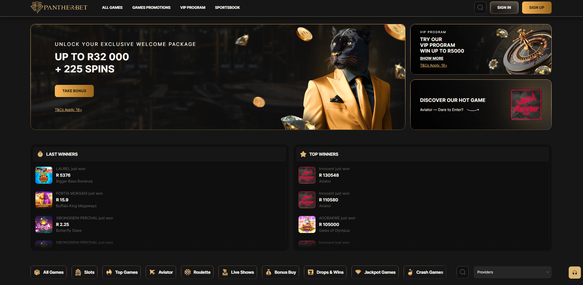 PantherBet Screenshot WC